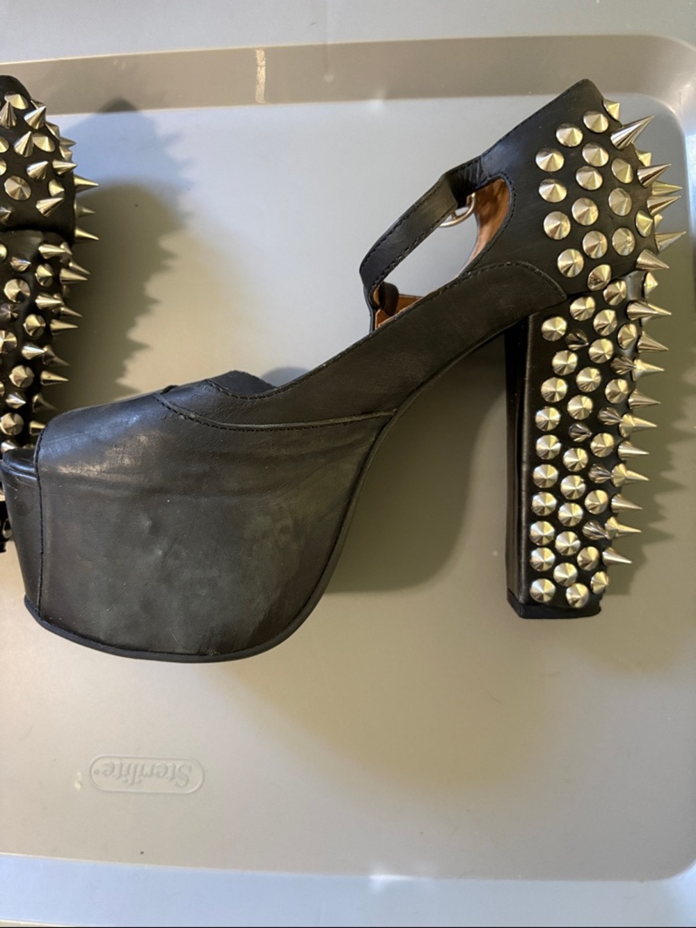Jeffrey Campbell Black Studded Platform High Heel Pumps